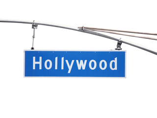 Hollywood Blvd street sign isolated. - obrazy, fototapety, plakaty