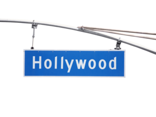 Hollywood Blvd street sign isolated.
