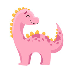 Cute little dinosaur illustration in cartoon style