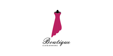 boutique logo design for designer with creative concept premium vector