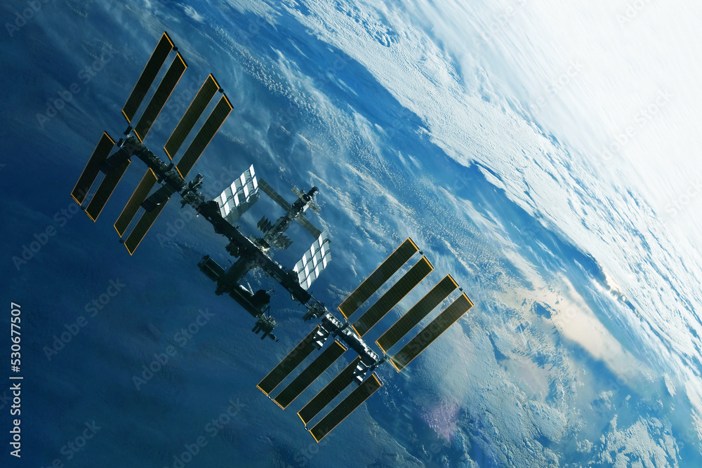 Canvas Prints international space station over the planet. elements of this image furnished by nasa