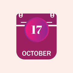 17 october, october calendar icon with date
