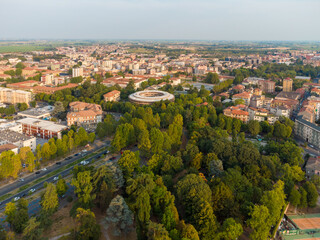 Fototapeta na wymiar Aerial view of Novara in Italy