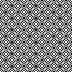 Black and white seamless pattern texture. Greyscale ornamental graphic design. Mosaic ornaments. Pattern template. Vector illustration. EPS10.