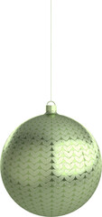 Merry Christmas and Happy New Year 3d render illustration  with green xmas ball. Winter decoration, minimal design png