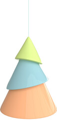 Christmas and new year pine tree colorful decoration element. 3d rendering