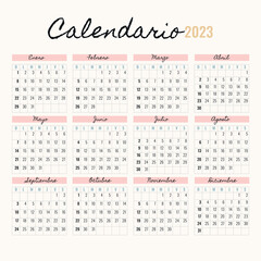 Calendario 2023 en español - obrazy, fototapety, plakaty