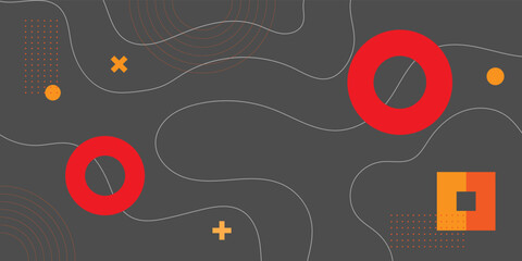 Modern Abstract Background with Retro Memphis Dark Pastel Colors