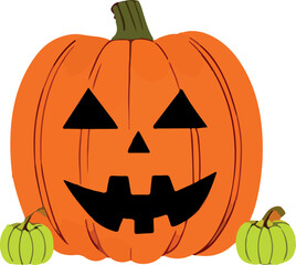 Isolated halloween pumpkin in white background