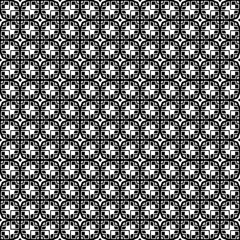 Black and white seamless pattern texture. Greyscale ornamental graphic design. Mosaic ornaments. Pattern template. Vector illustration. EPS10.