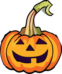 Isolated halloween pumpkin in white background