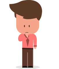 Smart young man, student thinking, understands problem and finds successful solution, vector cartoon characters isolated