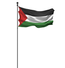 Flag of Palestine, Waving Palestine Flag, Transparent Background