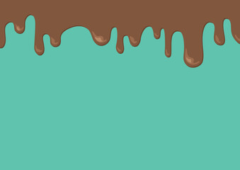 上からチョコレートが溶けていっぱい垂れてくる背景（ミントチョコ） © tedybee