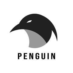 penguin head logo on isolated background