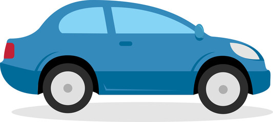 Blue Sedan Car side view. Auto, lifestyle, travel. Transport concept. illustration can be used for topics like road, travelling, city