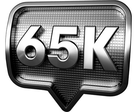 Icon 65k followers 3d silver
