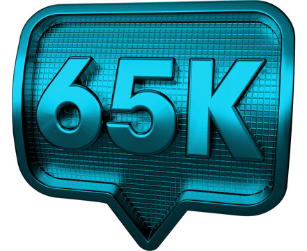 Icon 65k followers 3d blue
