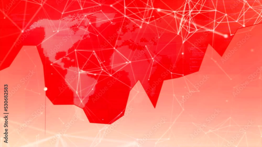 Poster red graph of danger. motion. red chart with moving dot on graph. dangerous value on moving analytics