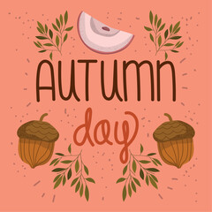 autumn day, fruit and acorns © Stockgiu