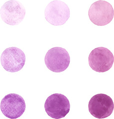 水彩で描いた紫の丸