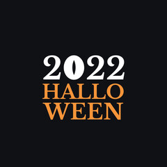Vector isolated lettering for Halloween and pumpkins for decoration and covering on the dark background. Concept of Happy Halloween.