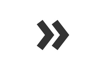 Right arrow icon. Double arrow symbol set in png flat style.
