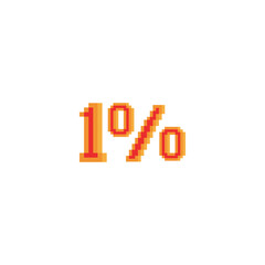 1 Percent with pixel art on white background.