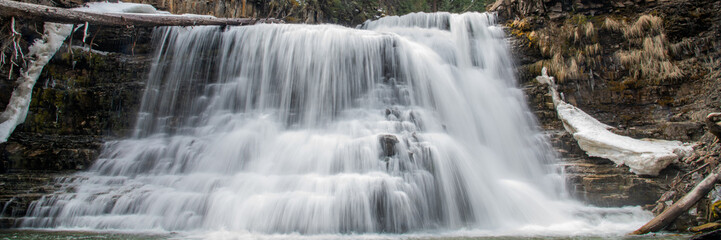 Fototapeta na wymiar Ousel Waterfall in Big Sky Montana