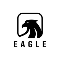 Fototapeta premium eagle head logo in square on isolated background