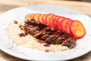 Typical colombian food, aborrajados, beans, posta cartagenera, ropa vieja