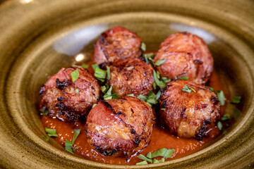 Typical colombian food, chorizo meatballs