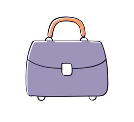 Black business handbag or briefcase bag isolated vector illustration