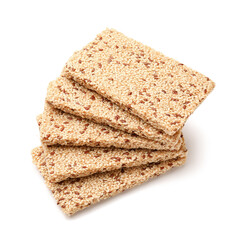 Delicious sesame kozinaki isolated on white background