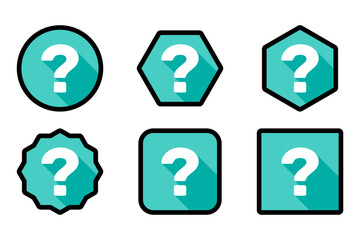 Question mark, FAQ sign, Help symbol, vector mark symbols light blue style. Black stroke design. Question mark Icon Set.