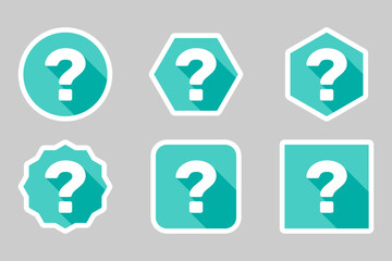 Question mark, FAQ sign, Help symbol, vector mark symbols light blue style. White stroke design. Question mark Icon Set.