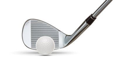 Transparent PNG of Black Golf Club Wedge Iron and Golf Ball - Powered by Adobe