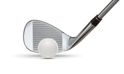 Transparent PNG of Black Golf Club Wedge Iron and Golf Ball