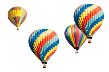 Foto op Plexiglas Ballon Transparante PNG van verschillende heteluchtballonnen.