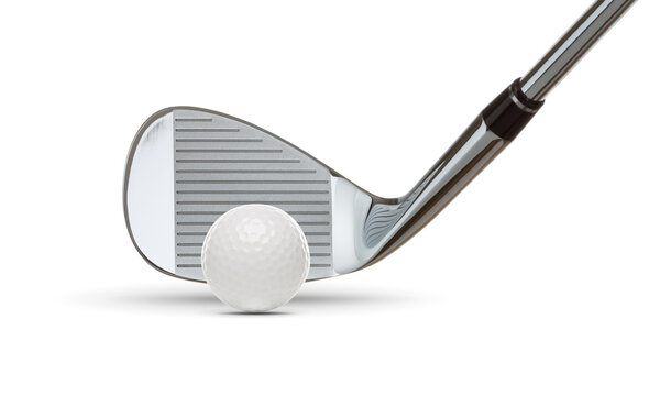 Transparent PNG of Black Golf Club Wedge Iron and Golf Ball