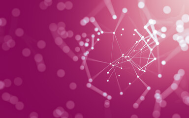 Abstract background. Molecules technology with polygonal shapes, connecting dots and lines. Connection structure. Big data visualization.