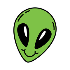 Isolated surrean alien emote icon Vector