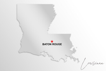 Louisiana map isolated on white background