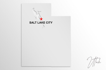 Utah map isolated on white background