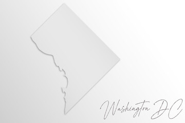 Washington DC map isolated on white background