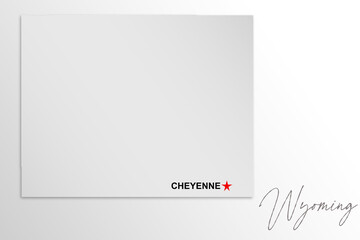 Wyoming map isolated on white background