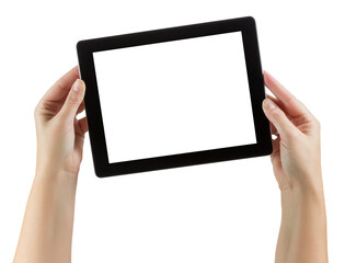 Transparent PNG of Female Hands Holding Computer Tablet