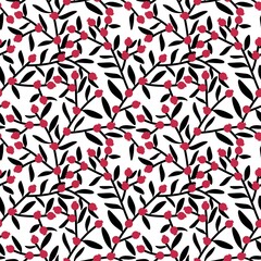 Branches floral seamless berries pattern for wrapping festive paper and kids clothes print and autumn fabrics
