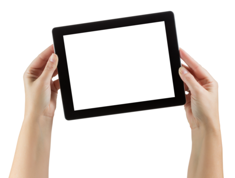 Transparent PNG of Female Hands Holding Computer Tablet