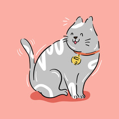 Cute cat character. vector illustration flat design. activity-11